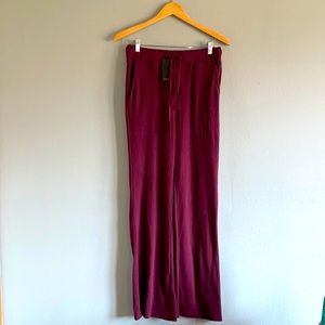 Monrow Burgundy Wide-Leg Pants
